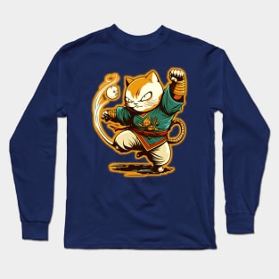 cat kung fu Long Sleeve T-Shirt